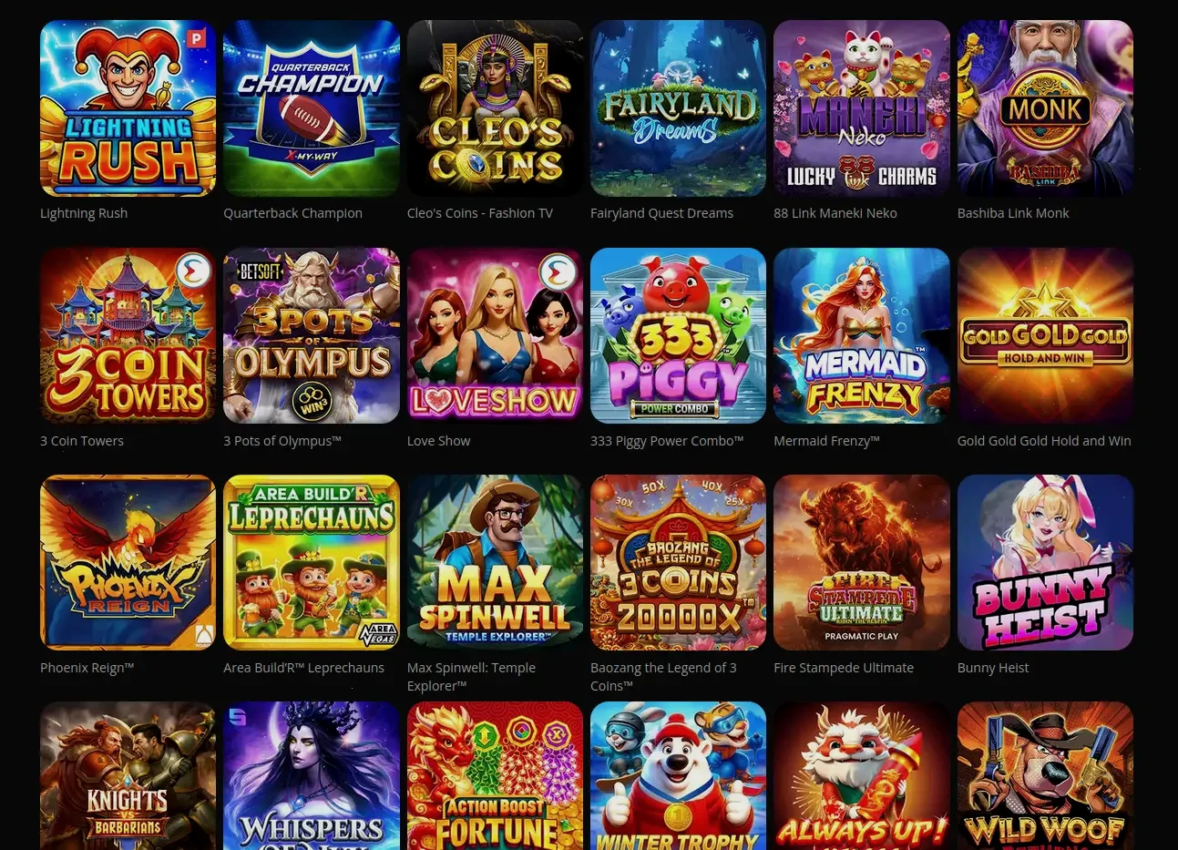 Interface de l'application mobile Rizz Casino avec le live casino et les slots